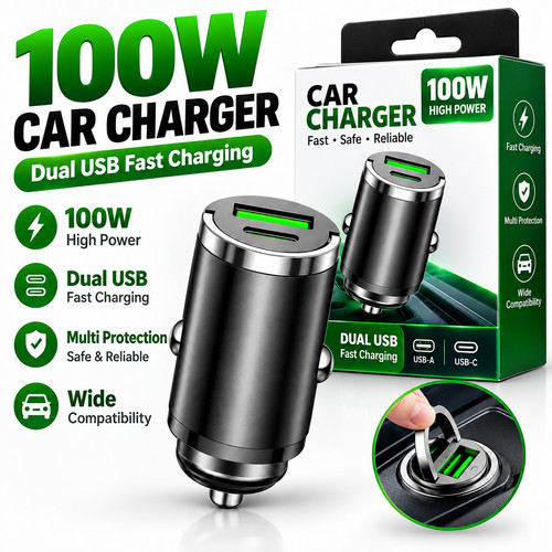 Fast car charger usb port - fast, 2