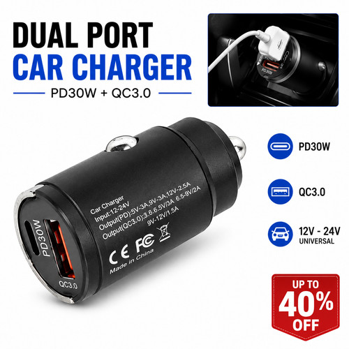Fast car charger - car, port