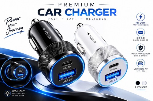 Fast car charger - usb, port