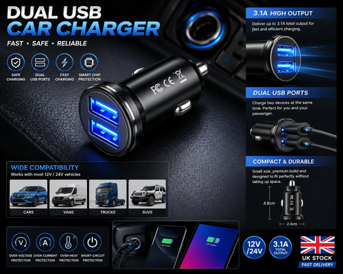 Fast car charger usb - car, 2