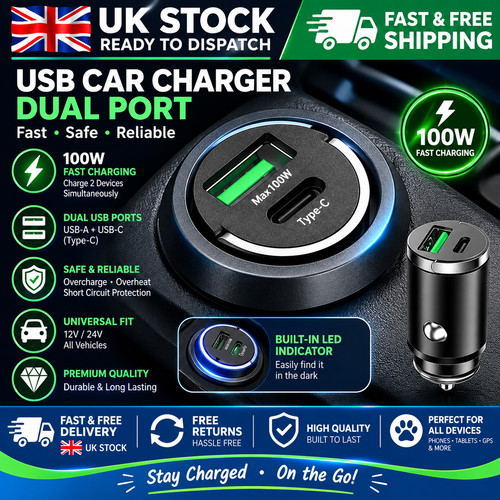 Fast car charger usb port - charger,