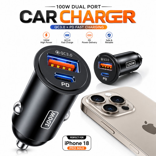 100w super fast car charger - car, 2