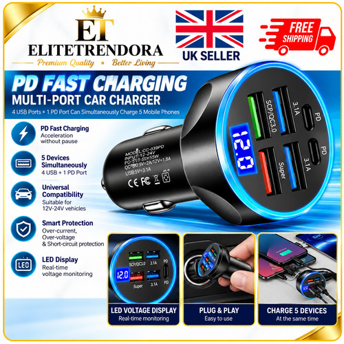 Fast car charger - car, 4usb