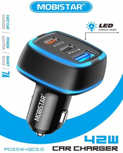 Fast car charger 42w port - pd, 3