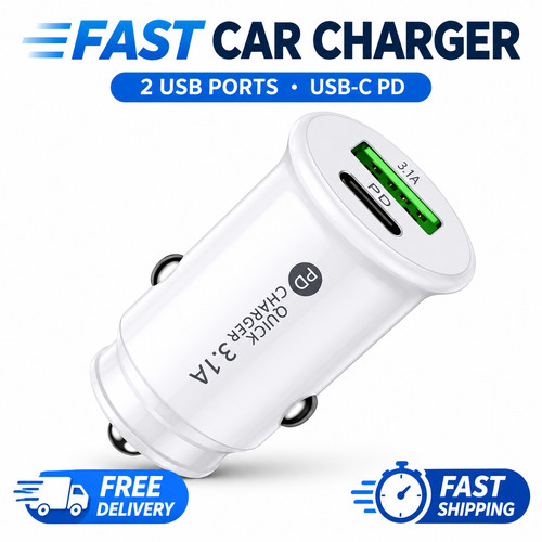 Fast car charger usb port - 2,