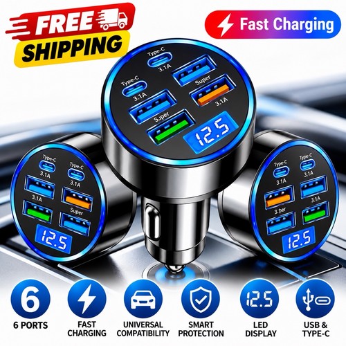 Fast car charger adapter 4usb - charger,