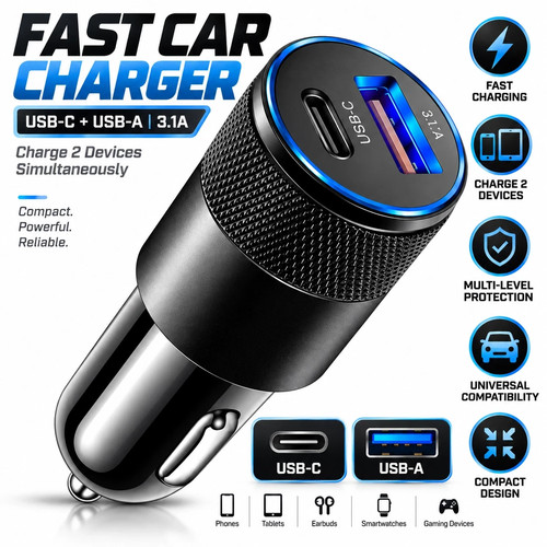 Fast car charger - car, pd