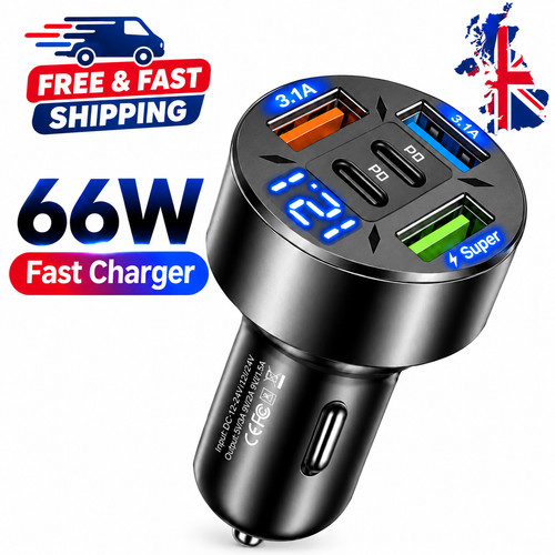 66w fast car charger dual - dual, pd