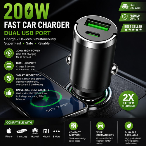 Fast car charger usb - fast,