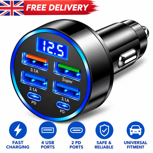 Fast car charger adapter - car, 4usb