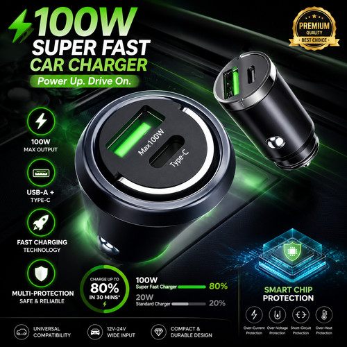 Fast car charger usb port - charger,