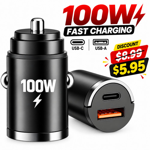 Fast car charger usb port - charger, 2