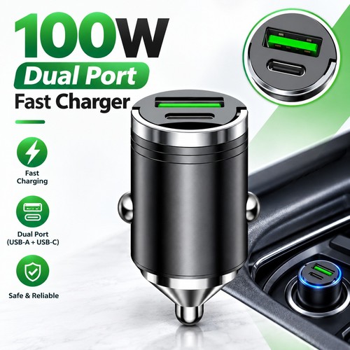 100w dual port fast car - 100w,